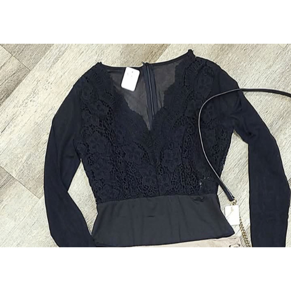 Tops - Black lace bodysuit size M